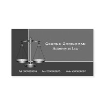 Attorney scale of justice  business card