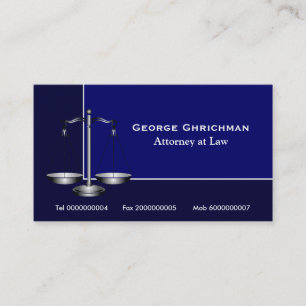 Attorney scale of justice business card