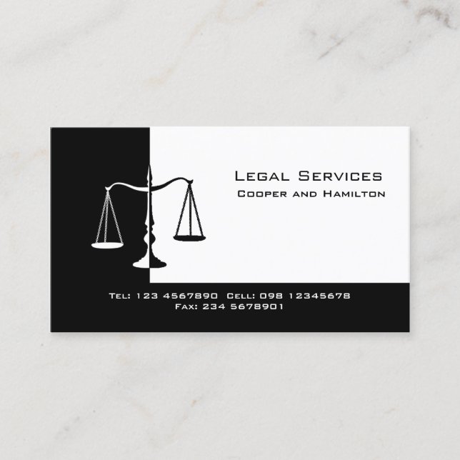 Attorney Scales of Justice Business Card (Front)