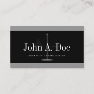 Attorney Silver Black Banner Business Card