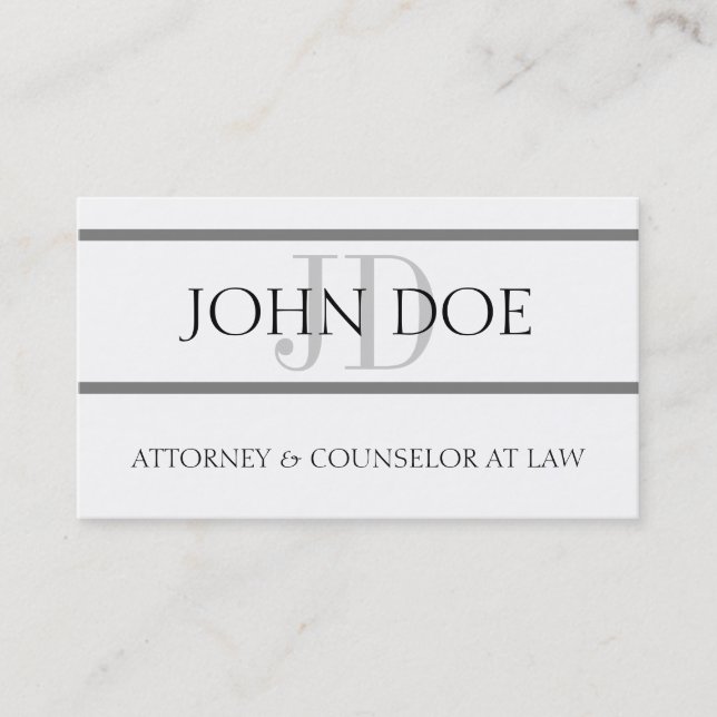 Attorney Silver Stripes - Available Letterhead - Business Card (Front)