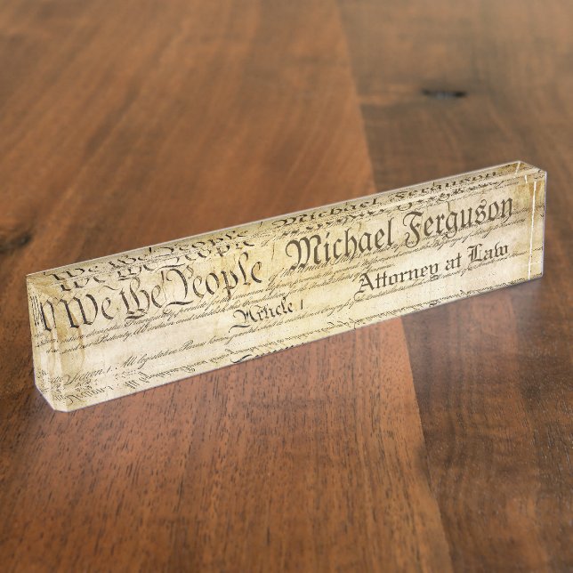 Attorney United States Constitution Nameplate (Side)