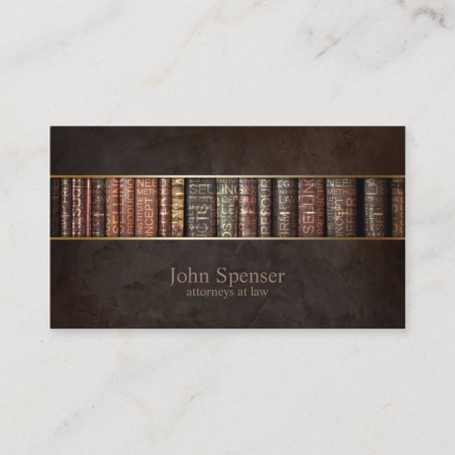 Attorneys At Law Bookshelf Business Card (Front)
