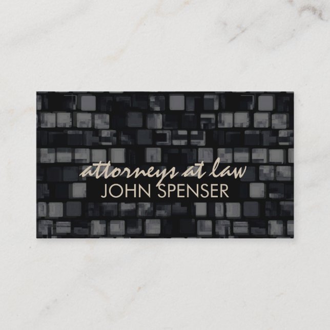 Attorneys At Law Square Pattern Dark Business Card (Front)