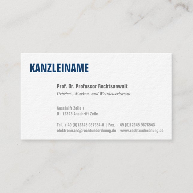 Attorneys visiting card (Front)