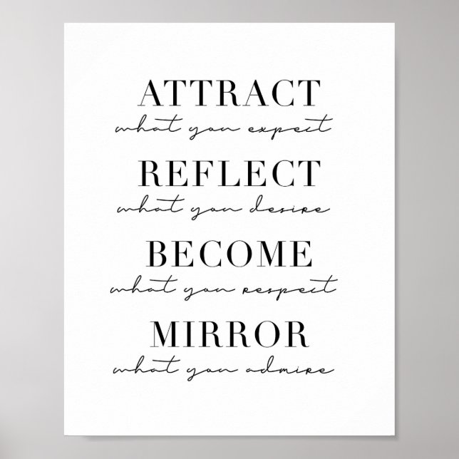 Attract What You Expect, Reflect What You Desire,  Poster (Front)