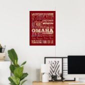 Attraction & Famous Places of Omaha, Nebraska Poster (Home Office)
