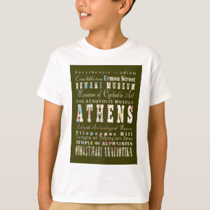 Attractions and Famous Places of Athens,Greece T-Shirt