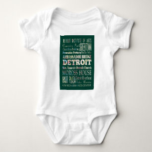 Attractions and Famous Places of Detroit, Michigan Baby Bodysuit