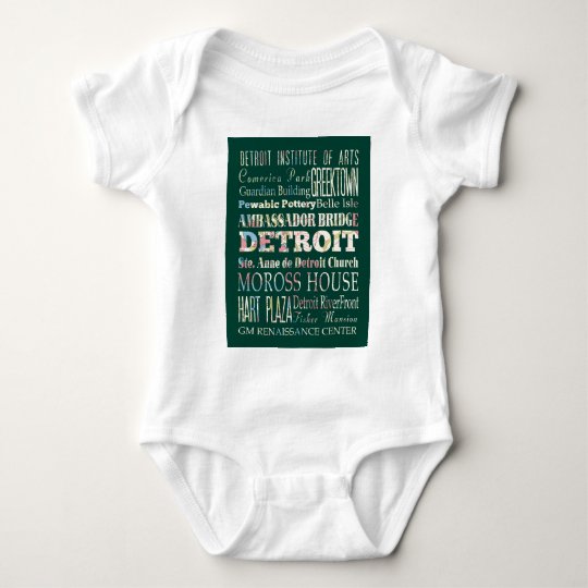 Attractions and Famous Places of Detroit, Michigan Baby Bodysuit