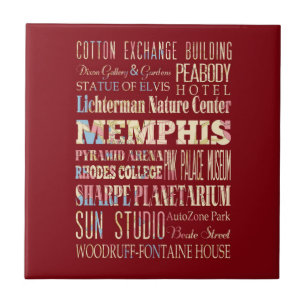 Attractions & Famous Places of Memphis, Tennessee. Tile