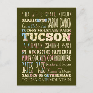 Attractions & Famous Places of Tucson,Arizona. Postcard