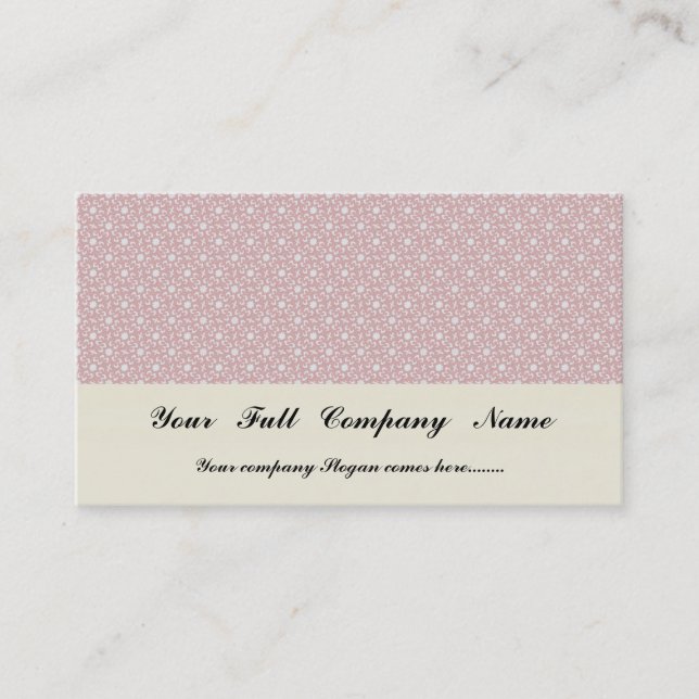 Attractive antique pink stems squares on white rou business card (Front)