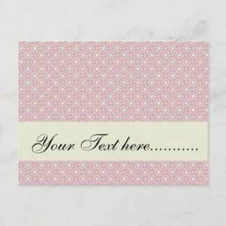 Attractive antique pink stems squares on white rou postcard