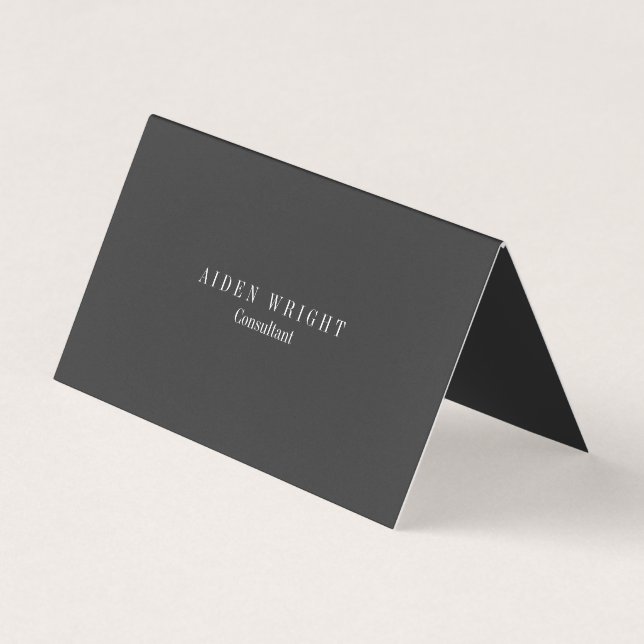 Attractive Black Classical Minimalist Business Card (Front)