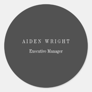 Attractive Black Classical Minimalist Classic Round Sticker