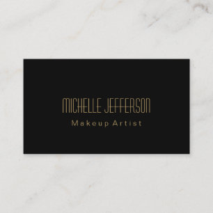 Attractive Black Gold Makeup Artist Business Card