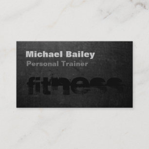 Attractive Black Grey Chalkboard Personal Trainer Business Card