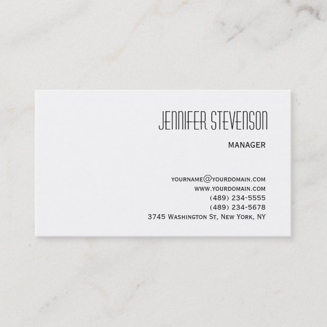Attractive Black White Consultant Business Card (Front)