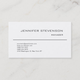 Attractive Black White Modern Minimalist Plain Business Card
