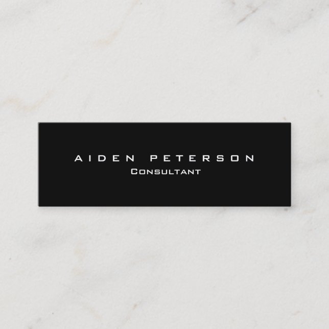 Attractive Black White Stylish Modern Minimalist Mini Business Card (Front)