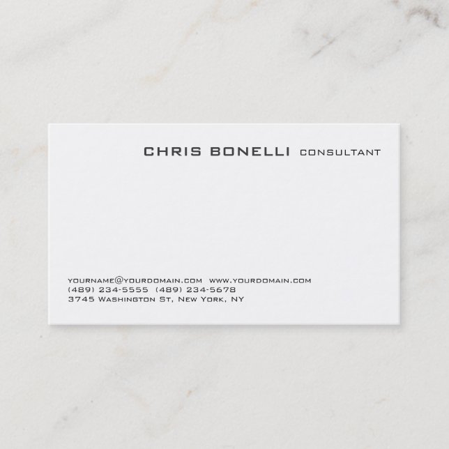 Attractive Black & White Trendy Business Card (Front)