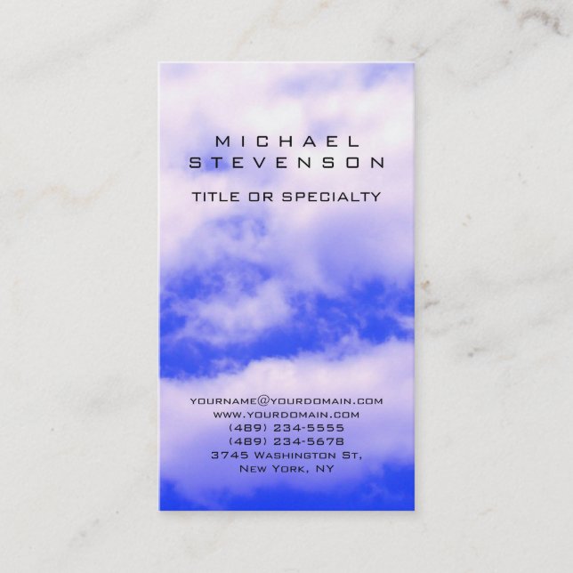 Attractive Blue Sky White Clouds Business Card (Front)