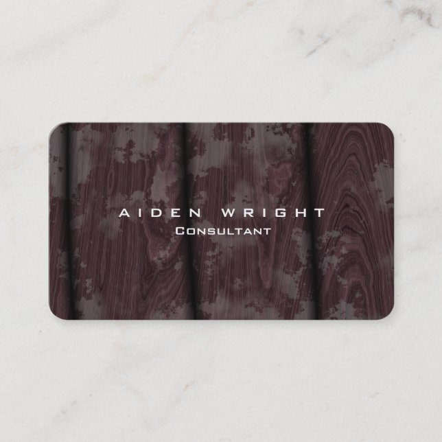Attractive Brown Wood Stylish Modern Minimalist Business Card (Front)