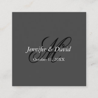 Attractive Calligraphy Monogram Wedding Enclosure Card