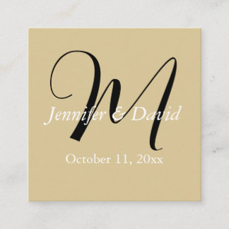 Attractive Calligraphy Monogram Wedding Enclosure Card