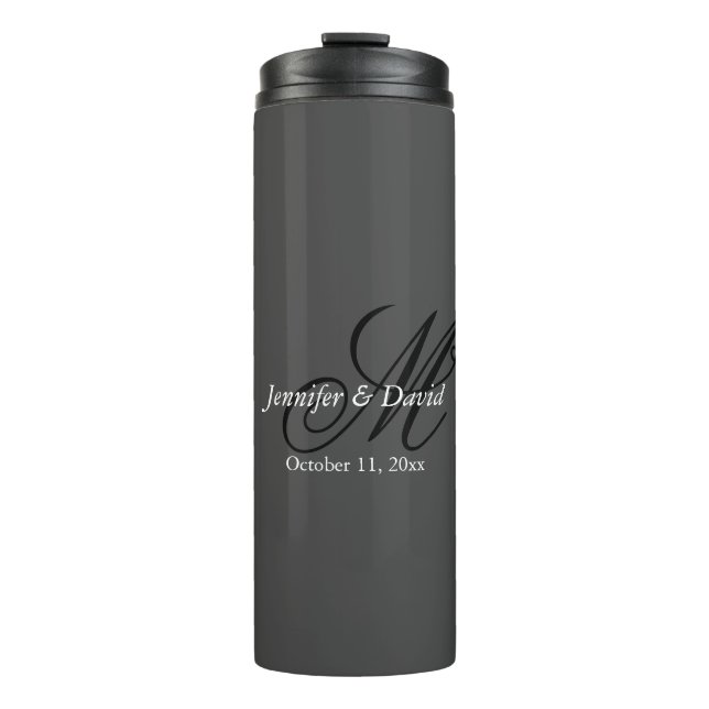 Attractive Calligraphy Monogram Wedding  Thermal Tumbler (Front)