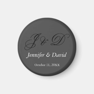 Attractive Calligraphy Script Monogram Wedding Magnet
