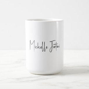 Attractive Calligraphy White Modern Minimalist Coffee Mug