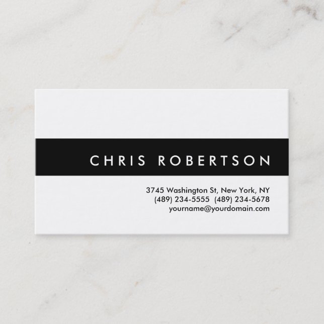 Attractive Charm Black White Stripe Business Card (Front)