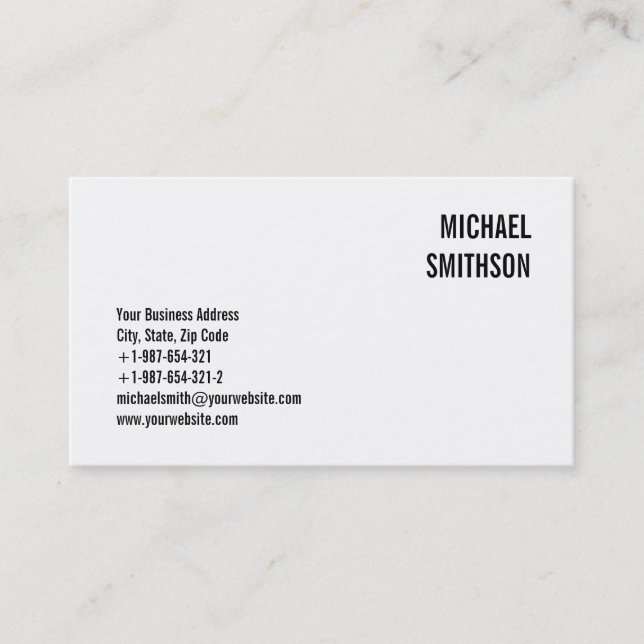 Attractive Charming Black & White Business Card (Front)