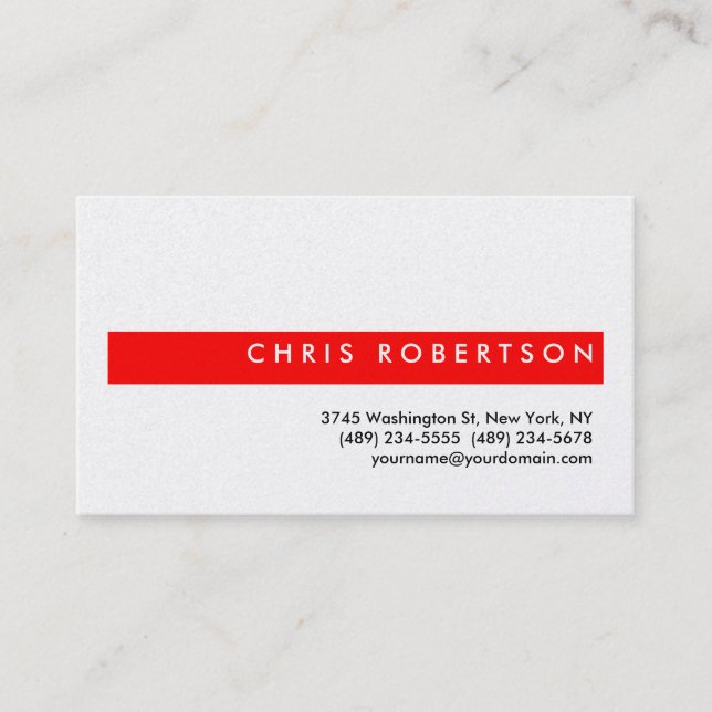 Attractive Charming Red Stripe Business Card (Front)