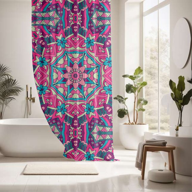Attractive colourful mandala seamless pattern  shower curtain (Creator Uploaded)