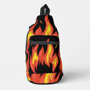Attractive contrast fire pattern Modern black Sling Bag