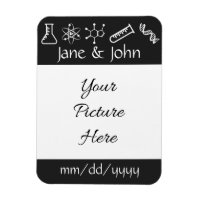 Attractive Forces in Black Save-the-Date Magnet
