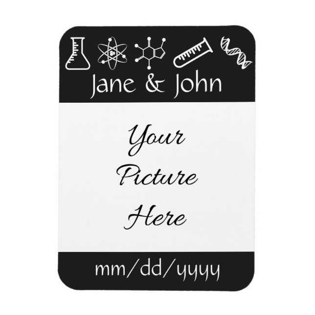 Attractive Forces in Black Save-the-Date Magnet (Vertical)