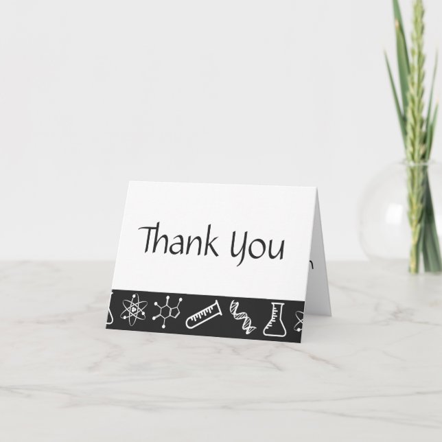 Attractive Forces in Black Thank You Card (Front)