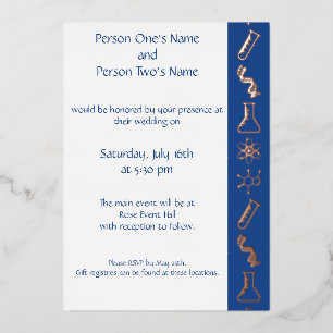 Attractive Forces in Blue Foil Invitation
