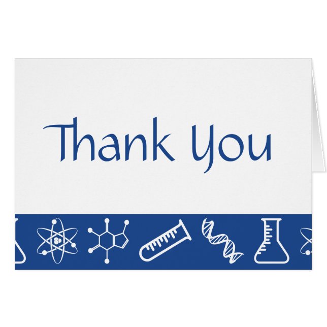 Attractive Forces in Blue Thank You Card (Front Horizontal)