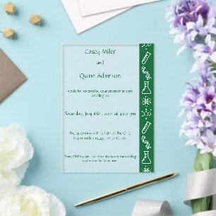 Attractive Forces in Green Acrylic Wedding Invitations