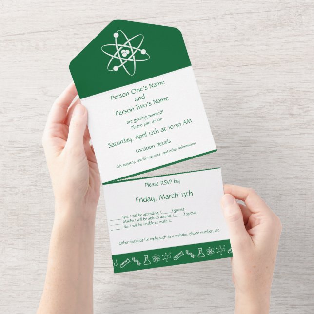 Attractive Forces in Green All In One Invitation (Tearaway)