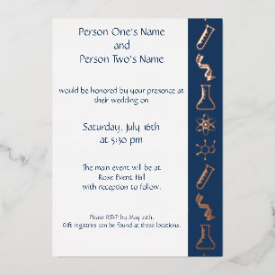 Attractive Forces in Navy Foil Invitation