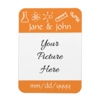 Attractive Forces in Orange Save-the-Date Magnet