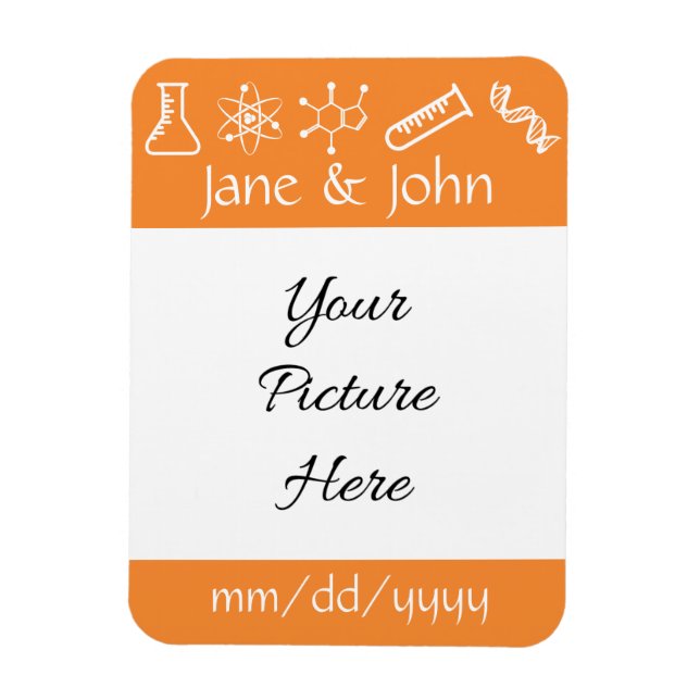 Attractive Forces in Orange Save-the-Date Magnet (Vertical)