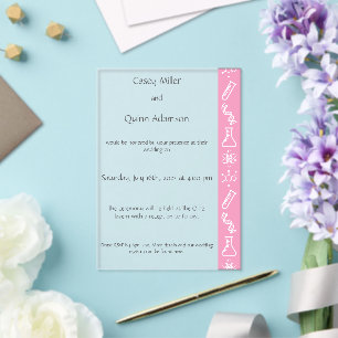 Attractive Forces in Petal Pink Acrylic Wedding  Invitations