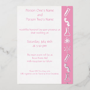 Attractive Forces in Petal Pink Foil Invitation